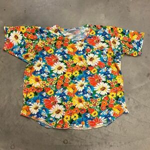 Vintage Lunada Bay Daisy Floral Size XL Pocket Tee